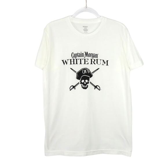 Captain Morgan Graphic T-Shirt Unisex Medium Cotton White Graphic Tee - Picture 2 of 5